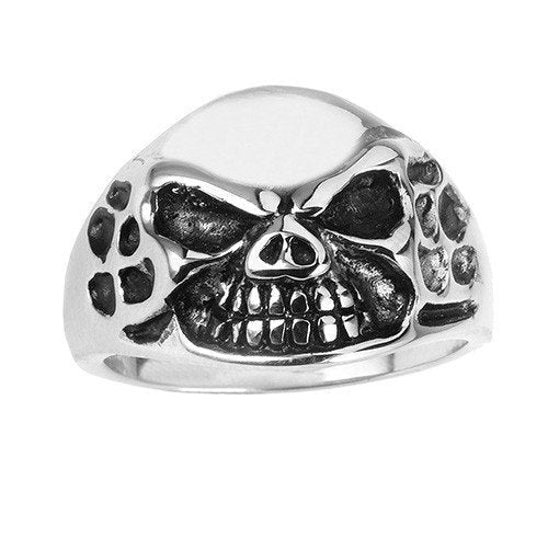 💀 Silver Widow Luxe - Stainless Steel Skull Ring w/ Web Design 🕸✨ (#019)