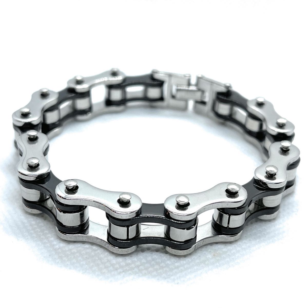8-1/2" x 1/2" Stainless Steel Motorcycle Chain Bracelet (4 Colors)