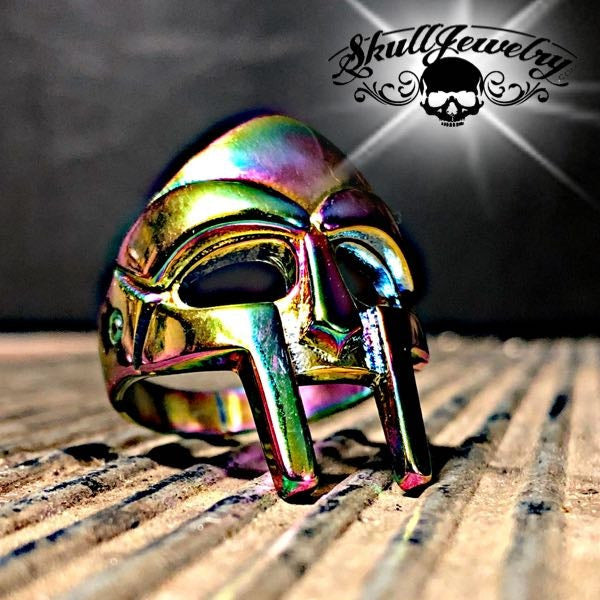 Psychedelic 'Spartan Mask' Stainless Steel Ring