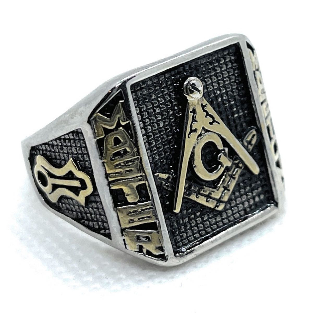 2-Tone Master Mason Stainless Steel Ring