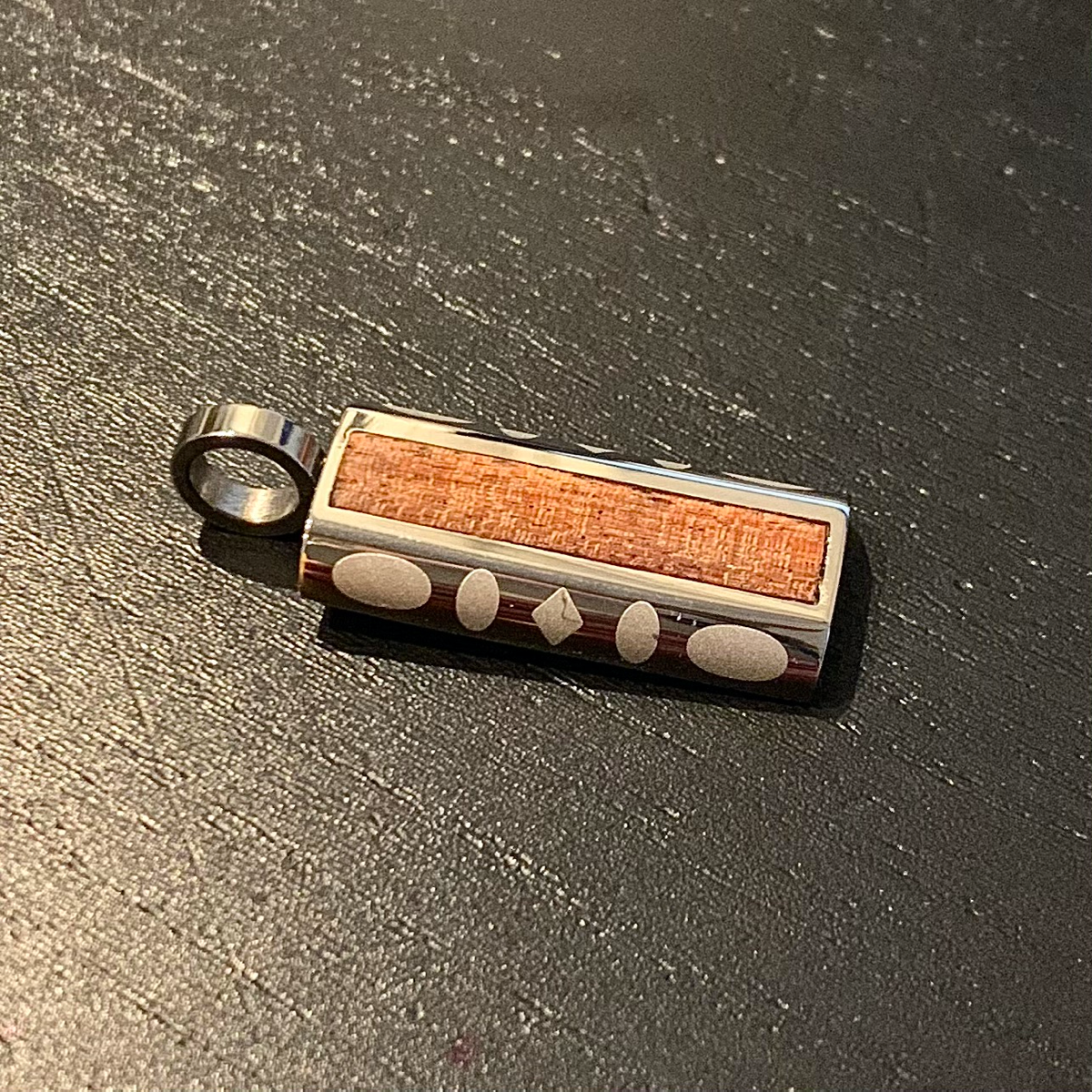 Stainless Steel Pendant With Wood