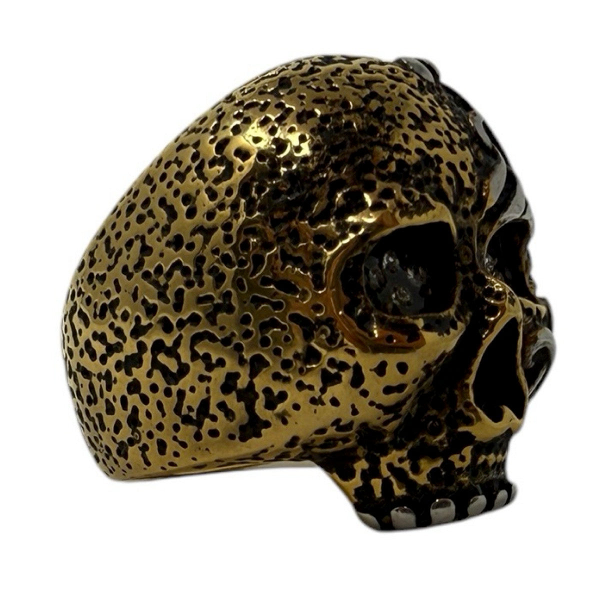 Gold-Tone ”Rock 'N Roll Fantasy" Solid Back Steel Ring (#097Gold)