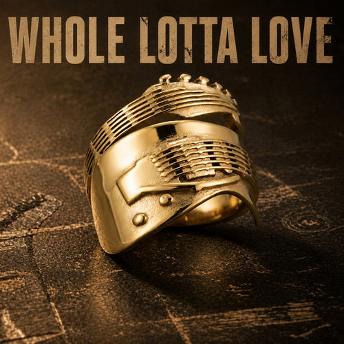 Whole Lotta Love wraparound guitar band ring, full fretboard 316L stainless steel guitar ring for musicians