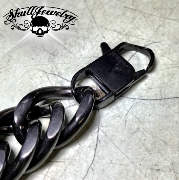 24" x 3/4" Thick Black Necklace - big clasp