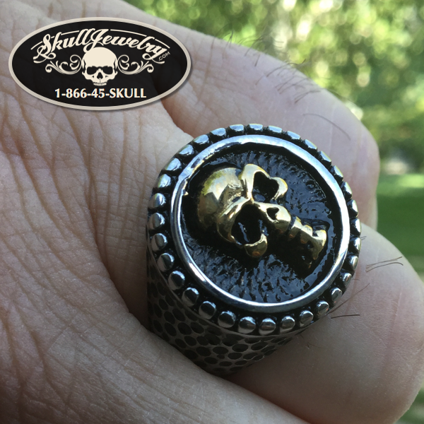 Estimated Prophet Skull Ring gold overlay skull face