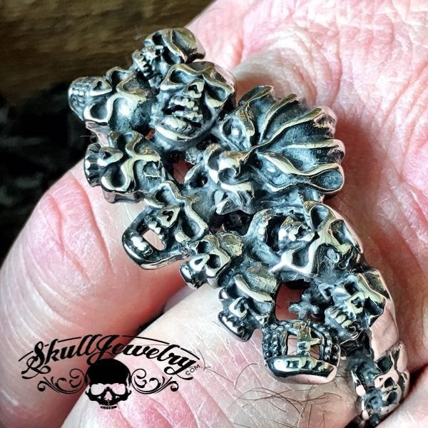 'Stand Back ' DOUBLE Skull Ring