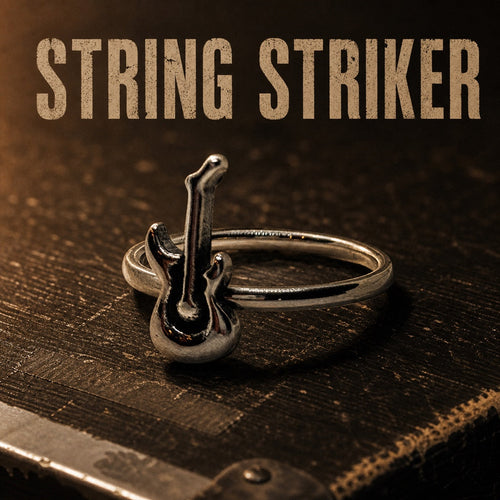 String Striker guitar pick ring, 316L stainless steel plectrum ring for guitar players
