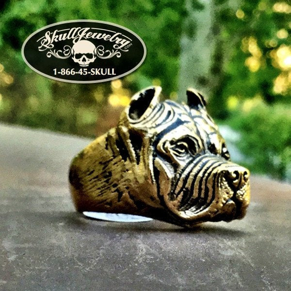 'We Are One' Badass Gold-Tone Pitbull Ring