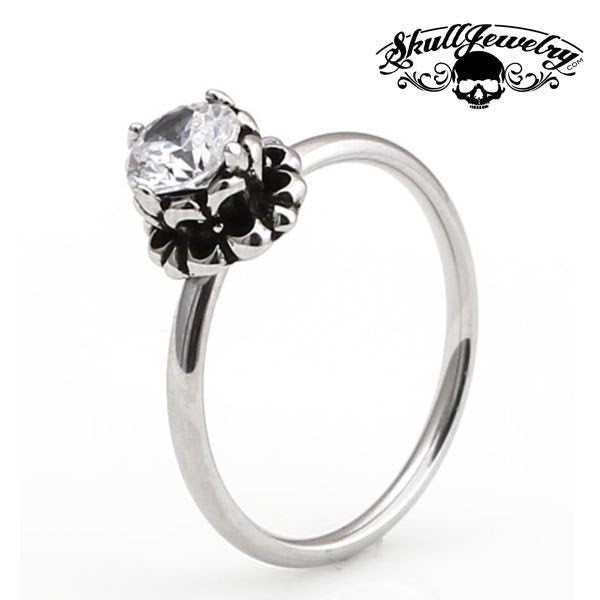 "Proud Mary" Natural WHITE Zircon Stone Ring