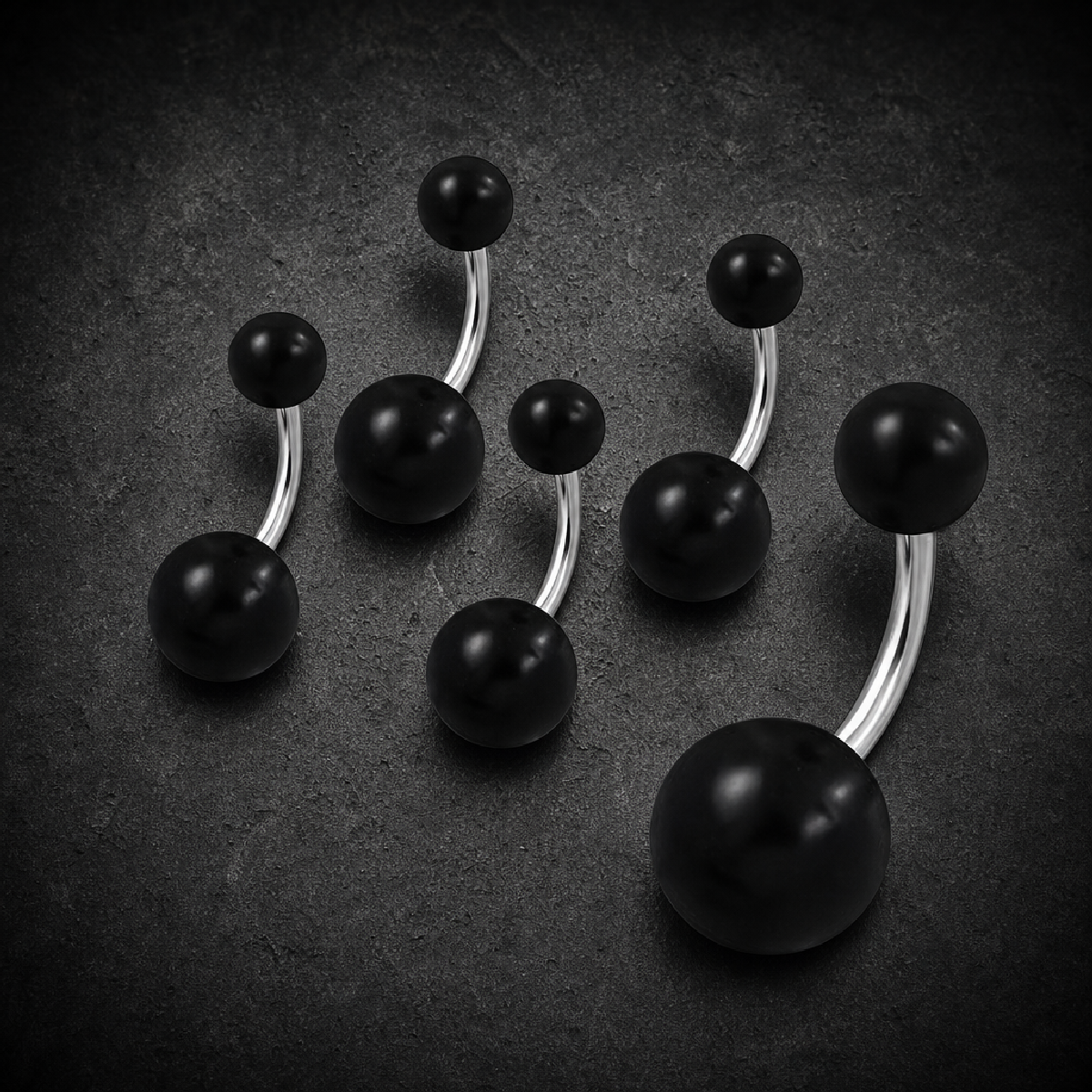 5 Piece Black Eyebrow Rings - body jewelry 316L stainless steel unisex jewelry (EYEBROW002)