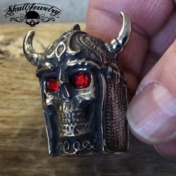 'Celtic Warrior' w/Red Eyes, Horned Helmet and Chainmaille Ring