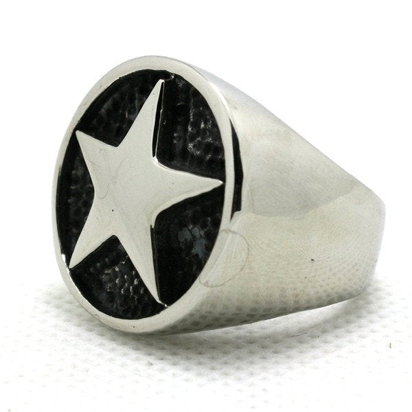 Gothic Five-Point Star Stainless Steel Ring (#448)