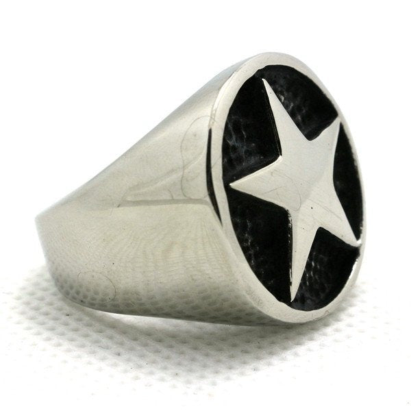 Gothic Five-Point Star Stainless Steel Ring (#448)