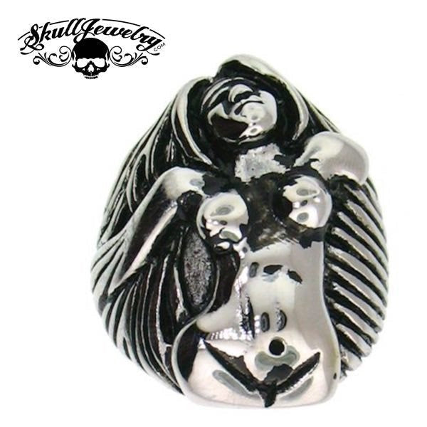 "American Girl" Stainless Steel Nude Female Ring