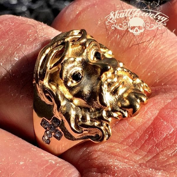 gold jesus ring