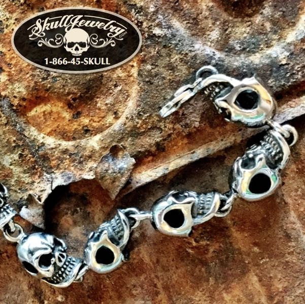 Kam Evil 9 Nine Linked Skull Bracelet