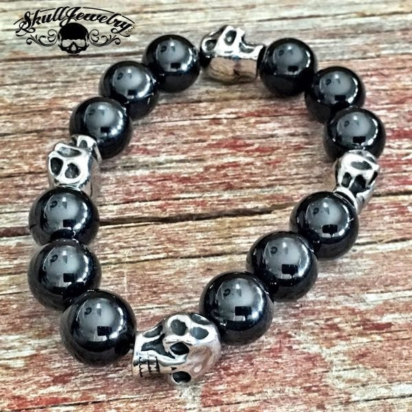 Chakra Black Agate Bracelet