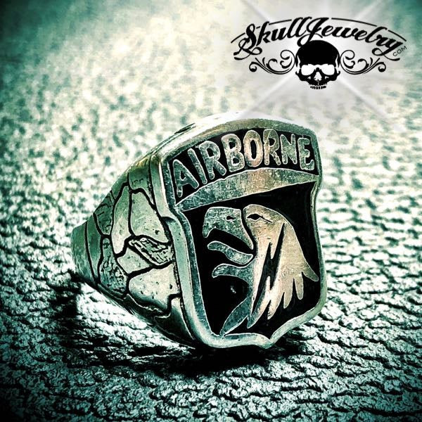 AIRBORNE - Sterling Silver Ring snake skin band