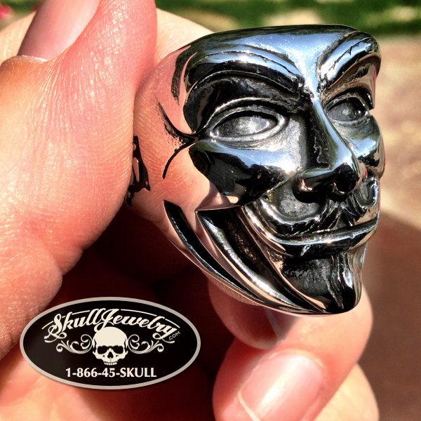 'Anonymous/Vendetta' Stainless Steel Ring