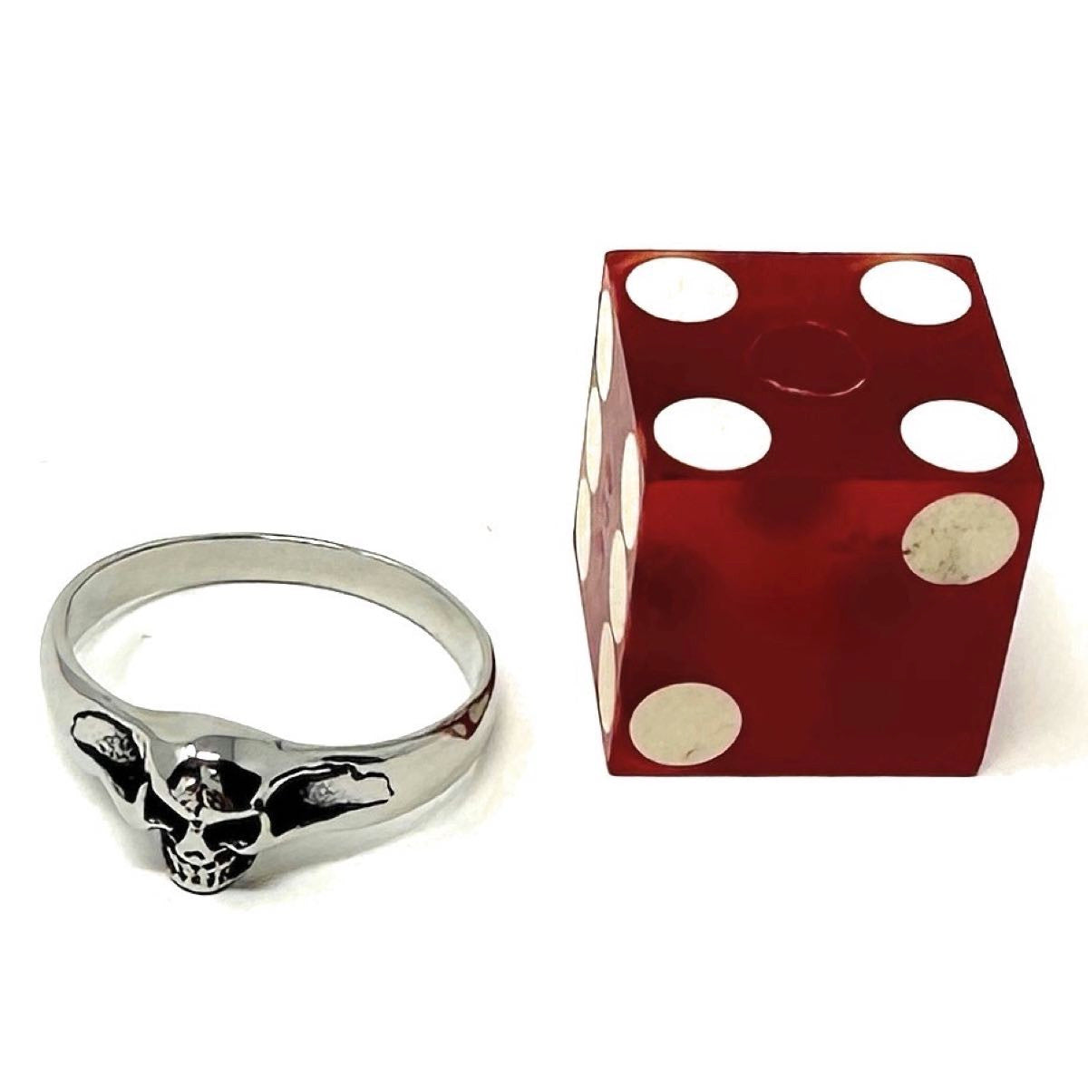 Bitty Badass Skull Ring - size comparison