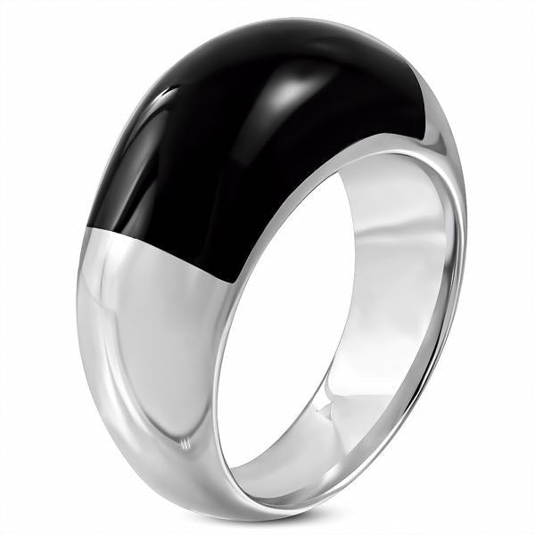 Black Top Stainless Steel Ring