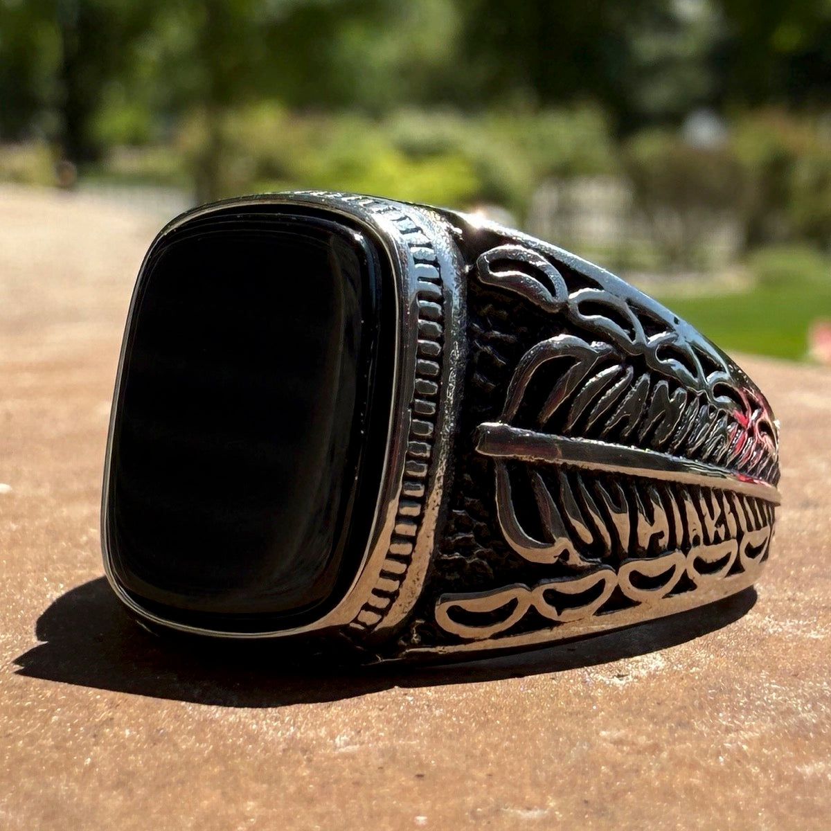 Dark Moon rider black onyx ring