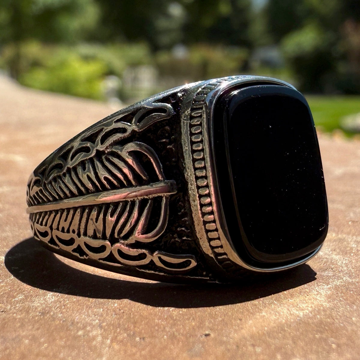 Dark Moon rider onyx ring