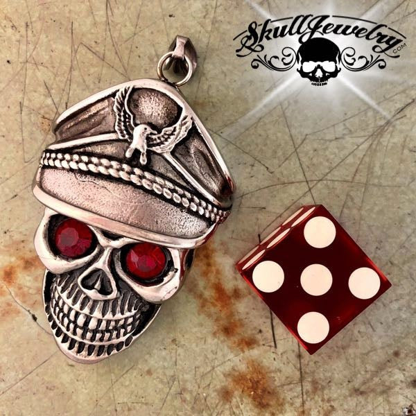"Death Stare" Military Pendant w/Red Eyes