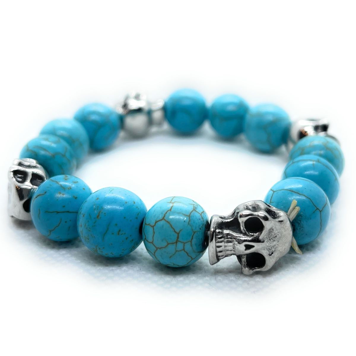 Faux Turquoise Skull Bracelet - Unisex (#909)