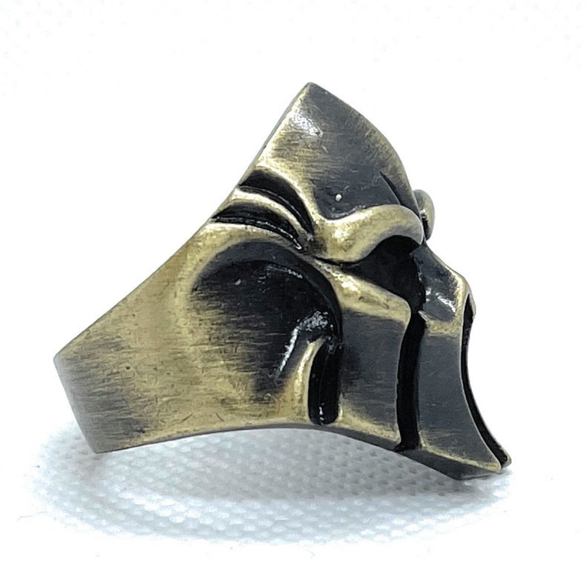 Gladiator Skull Ring with mask spartan mask