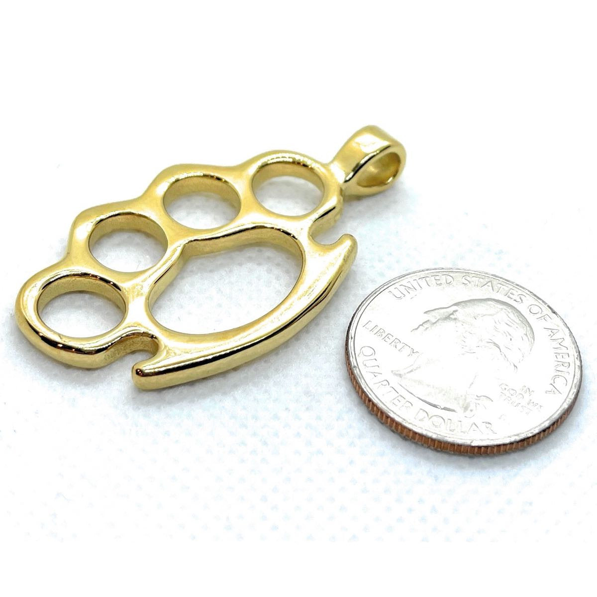 Gold-Tone 'Knuckle Duster' Pendant (#p151gold)