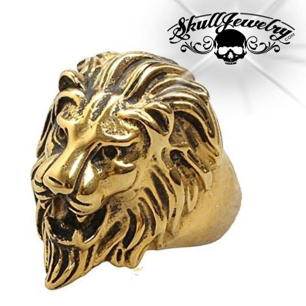 Gold-Tone 'Lion Heart' Big, Bold & Heavy Ring