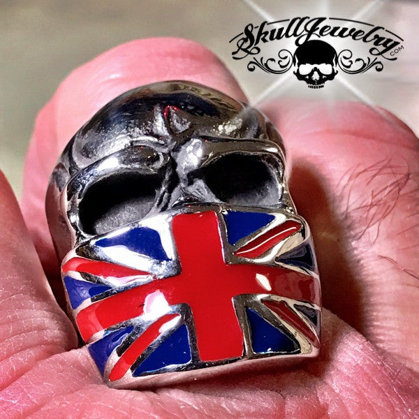 Great Britain Flag Skull Ring