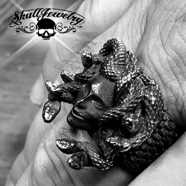 Greek Mythology Medusa Ring with snakes in hair
