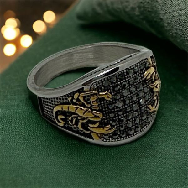 Hold Me Tight - Scorpion Ring w/Black Stones
