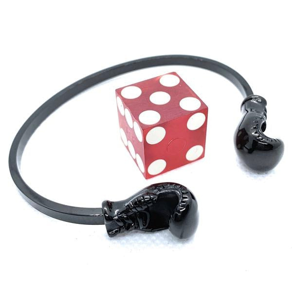 Pulsera de acero guantes de boxeo negro