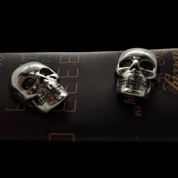 Reaper Stud Earrings – Polished Skull Studs