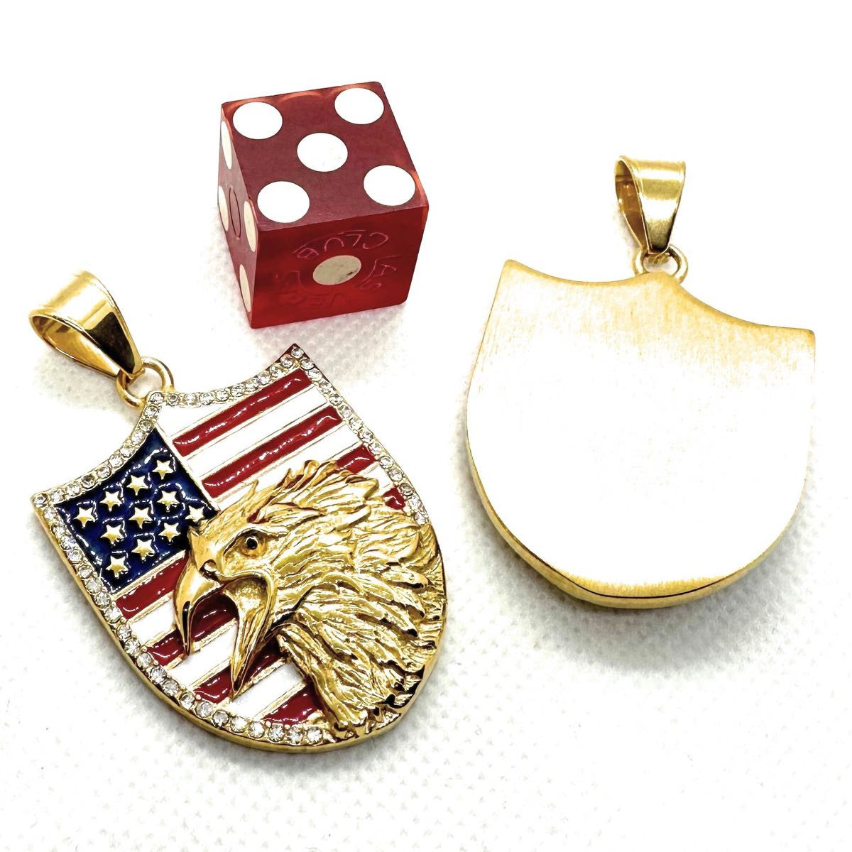 'Shield of Justice and Liberty ' American Flag with Shield and Eagle Pendant