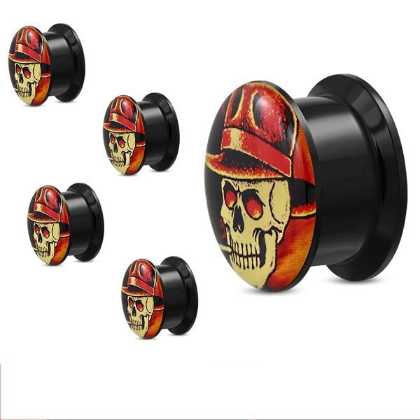 Skull Cowboy Ear Plugs (#c121)