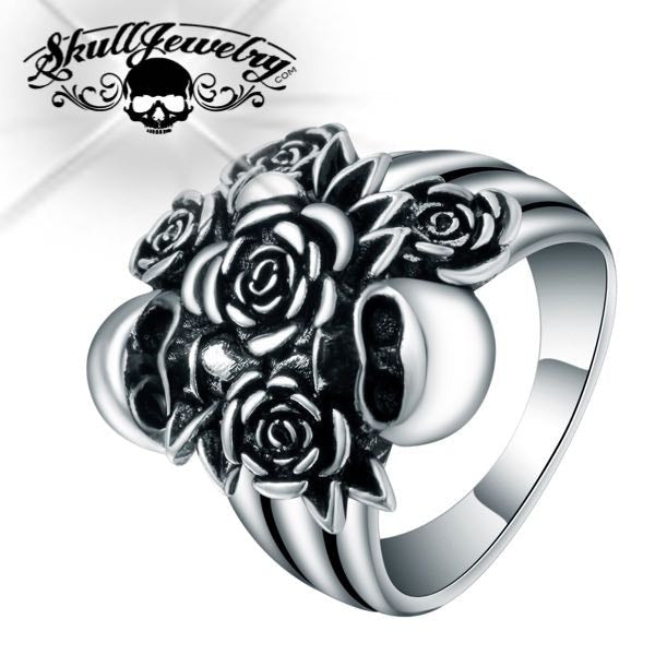 Skull & Roses Ring (#w033)