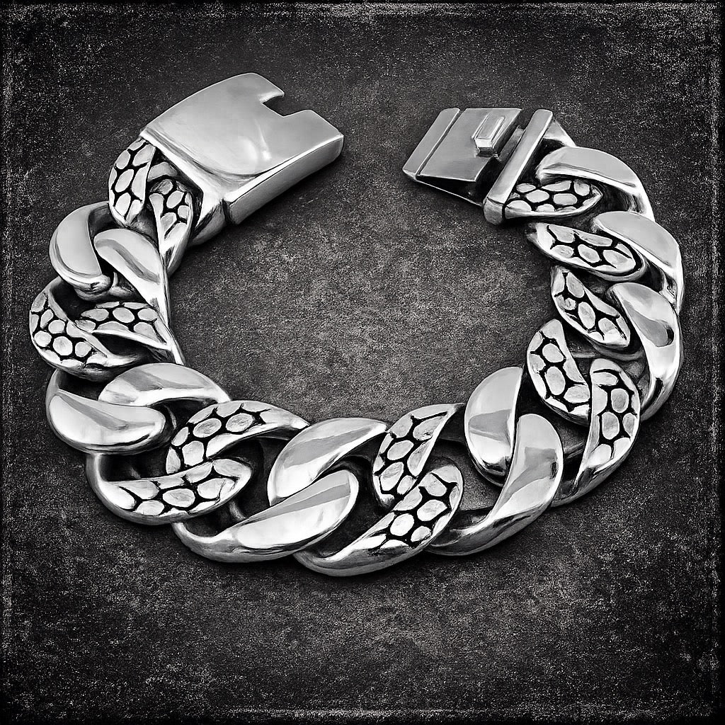 Sovereign Pattern Bracelet, 316L stainless steel mens biker bracelet