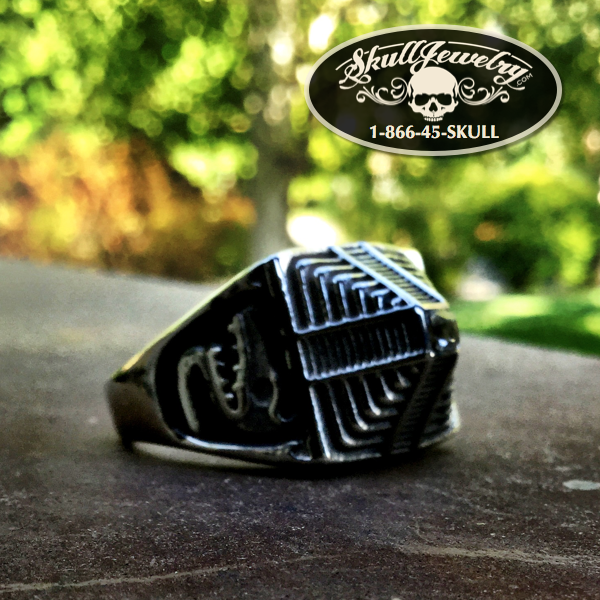 'That's The Way' Snake Temple Stainless Steel Ring w/ CZ