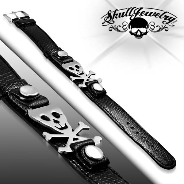 Pirate Skull Crossbones Watch-Style Bracelet