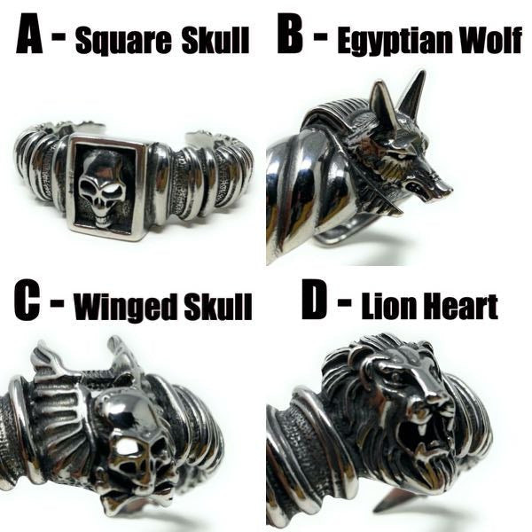 c108 - 4 designs of big bold and heavy bangle bracelets