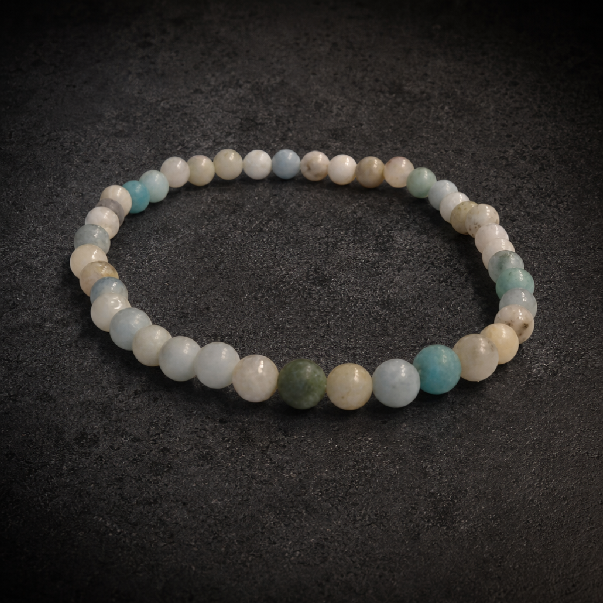 Valkyrie's Veil — Natural Amazonite & White Jade Warrior Bracelet