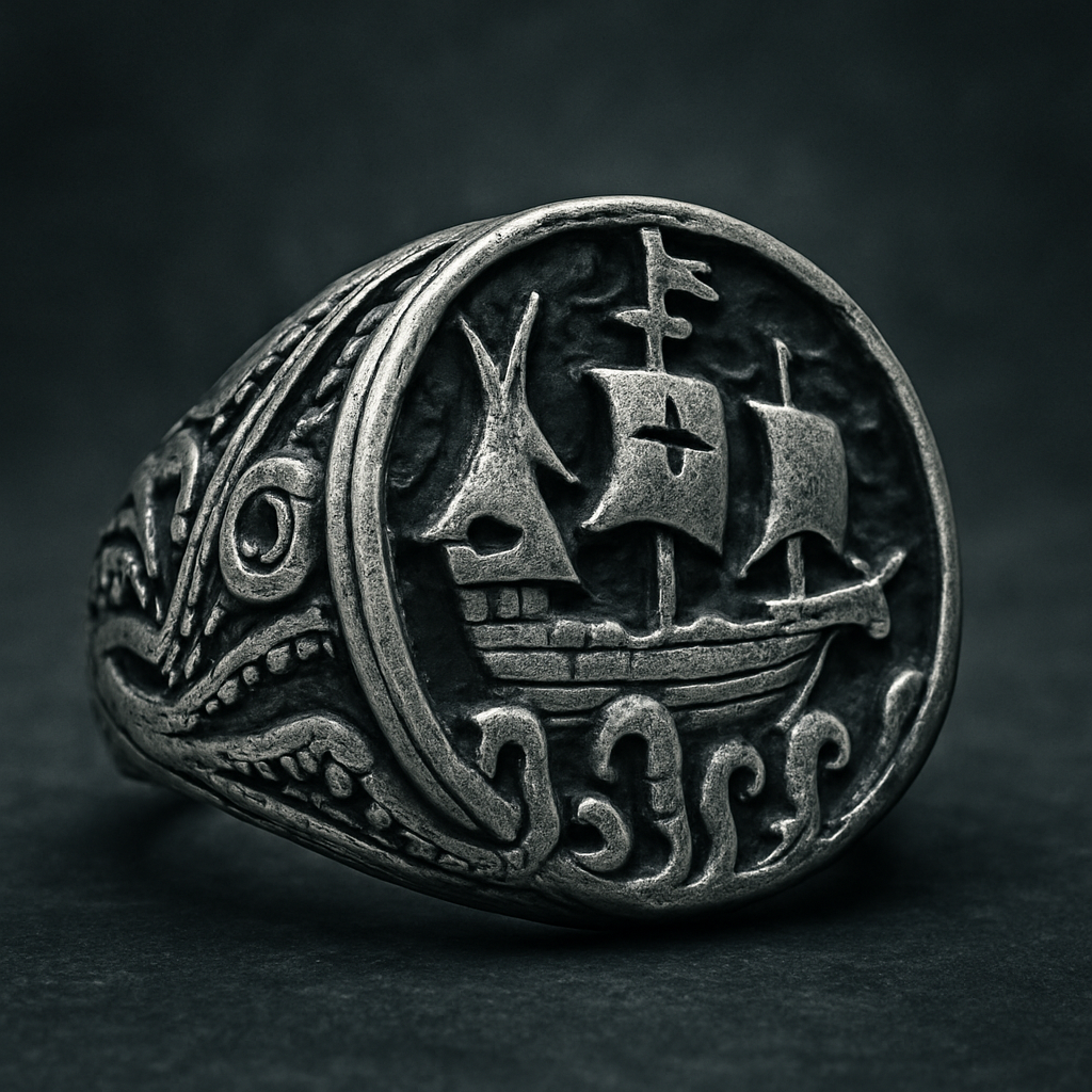 THE VANISHED CREW – Ghost Ship Skeleton Band Ring (#R-0098) - alternate view