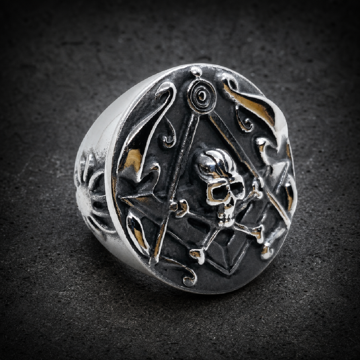 Chambers of Reflection Free Mason Ring - 316L stainless steel unisex jewelry (R0533)