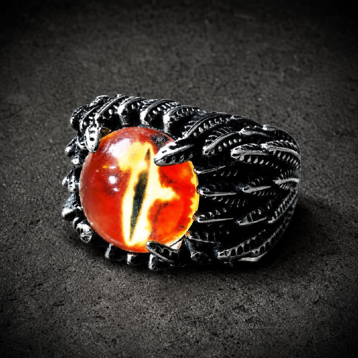 Infernal Gaze — Dragon Eye Ring - 316L stainless steel unisex jewelry, 316l stainless steel dragon eye ring, gothic biker…