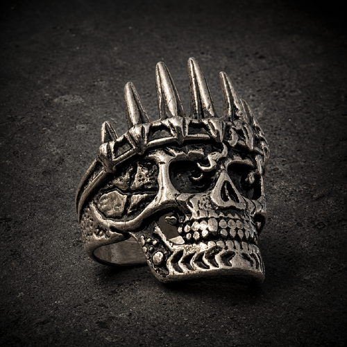 Jumpin' Jack Flash Skull Ring - 316L stainless steel unisex jewelry (R0638)