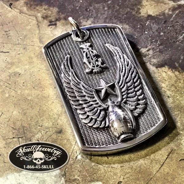 'Winged Warrior' Dog Tag Pendant